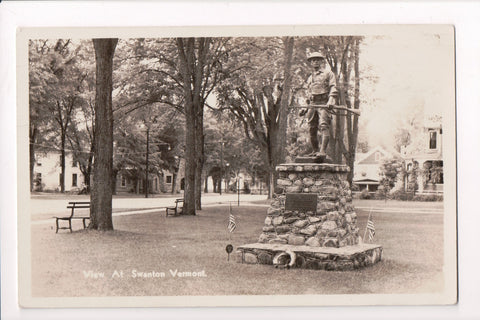 VT, Swanton - Monument or Statue of a service man - RPPC - E05123