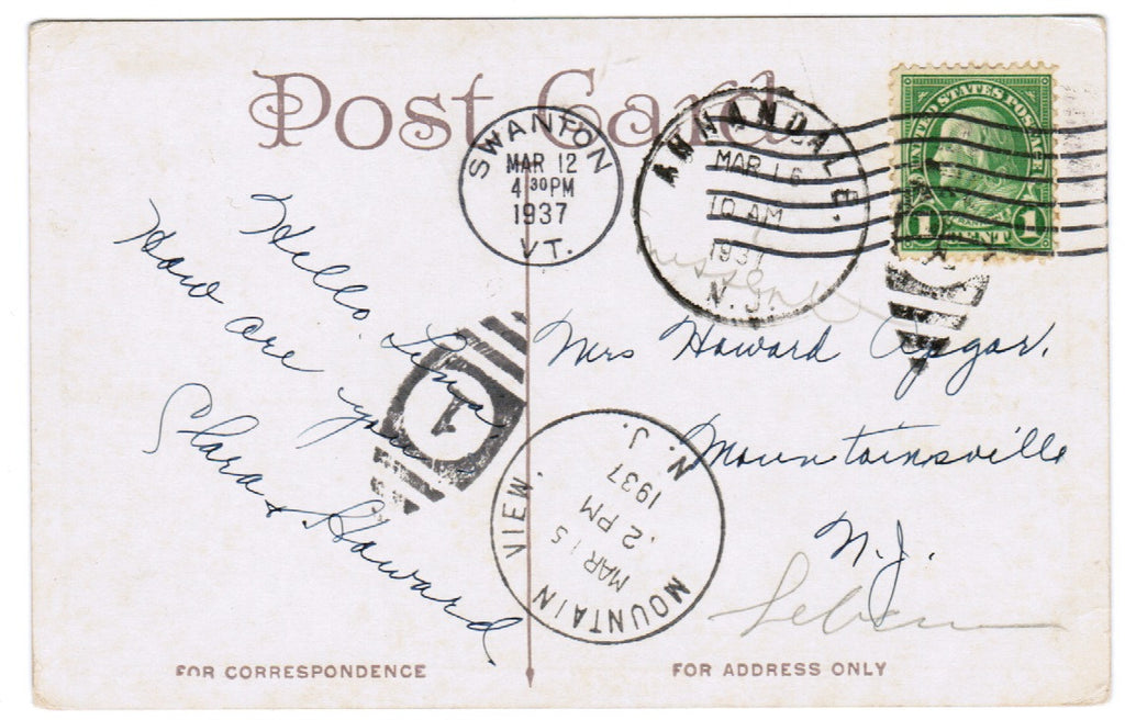 pm DPO - NJ, Mountain View - 1937 cancel - Helbock S/I #1 - R01098