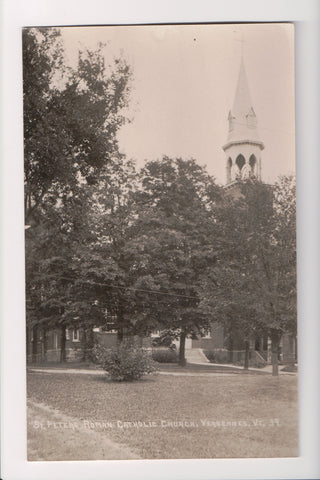 VT, Vergennes - St Peters Roman Catholic Church - RPPC - S01277