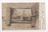 VT, WOODSTOCK - Library as if inside peeled back birch bark - RPPC - C17002