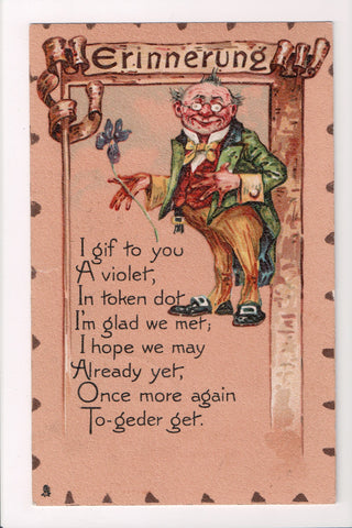 Valentine - Erinnerung - Tuck Leatherette postcard - A05181