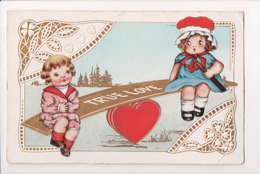 Valentine - True Love - boy, girl on see-saw - Whitney Made - Freixas? - G03005