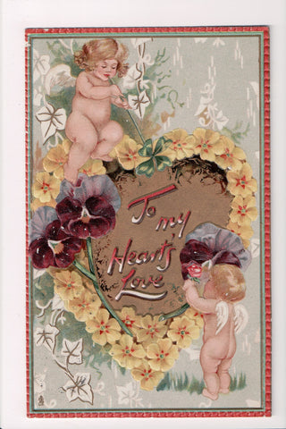 Valentine - To my Hearts Love - little cupids - Tuck LOVES PASTIMES #109 - W0248