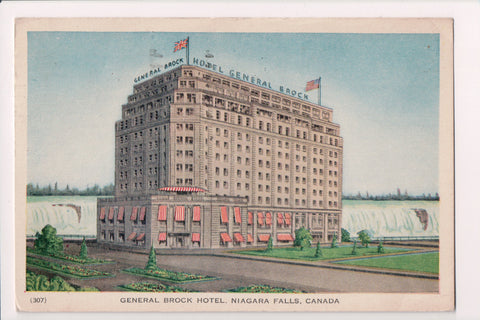 Canada - NIAGARA FALLS, ON - General Brock Hotel, falls postcard - w00122