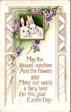 Easter - couple of white rabbits - Whitney Made postcard - w00194