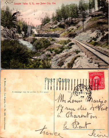 OR, BAKER CITY - Sumpter Valley RR with train on track (original SOLD) w00204