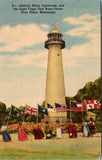 MS, Biloxi - Lighthouse, Light House, people, 8 flags - w00438