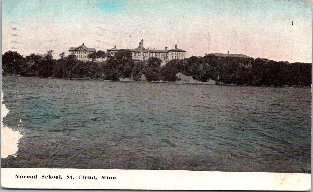 MN, St Cloud - Normal School - 1910 flag cancel postcard - w01499