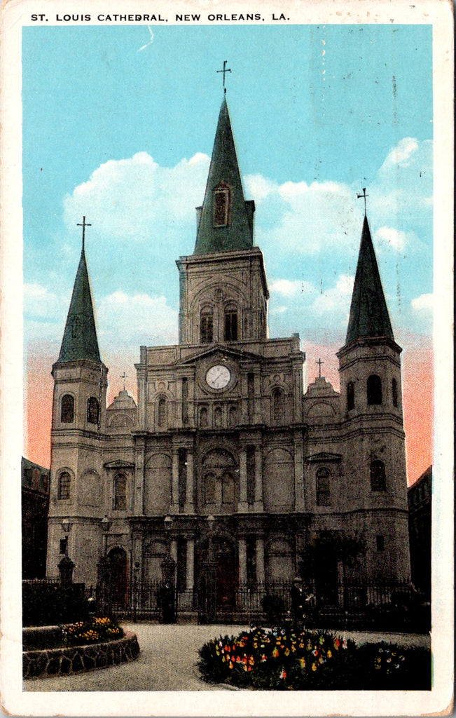 LA, New Orleans - St Louis Cathedral - 1930 postcard - w01588