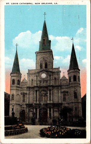 LA, NEW ORLEANS - St Louis Cathedral - 1930 postcard - w01588