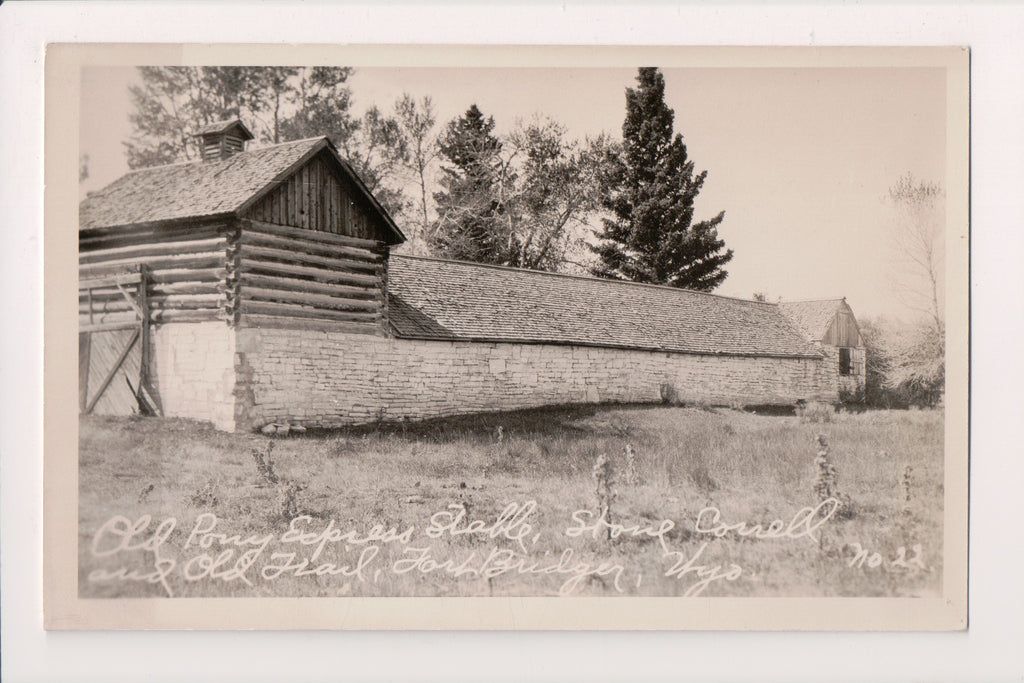 WY, FORT BRIDGER - Old Pony Express stable, Correll, Trail - RPPC - w01604