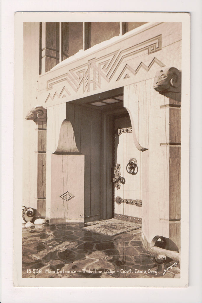 OR, MOUNT HOOD - Entrance to Gov't Camp Timberline Lodge RPPC - w01722