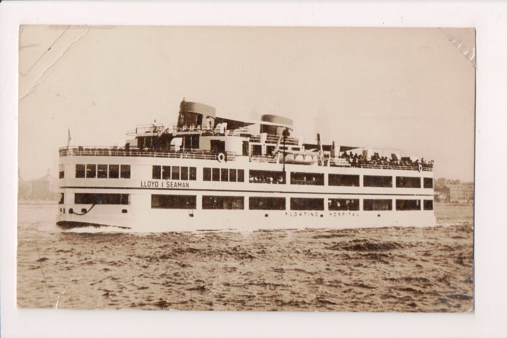 Ship Postcard - LLOYD I SEAMAN, Floating Hospital RPPC - w02266
