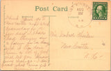 NH, Kingston - Great Pond, The Narrows, canoe, building - w02593