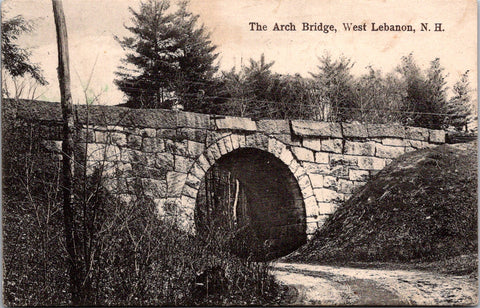 NH, West Lebanon - Arch Bridge from side - 1911 A B Hunt postcard - w02732