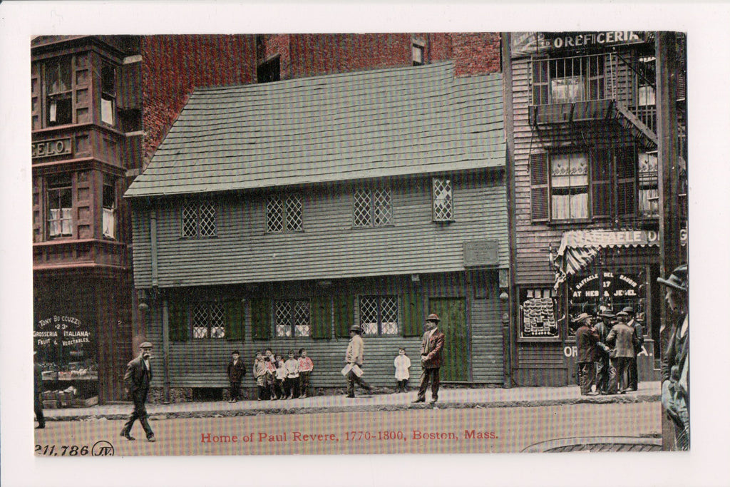 MA, BOSTON - Paul Revere home - Tony Boccuzzi Store postcard - w02870