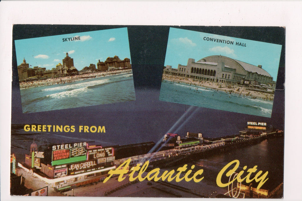 NJ, ATLANTIC CITY - Greetings From - multi view postcard - w03066