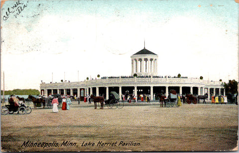 MN, Minneapolis - Lake Harriet Pavilion, People - 1906 postcard - w03176
