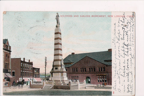 CT, NEW LONDON- monument, restaurant - 1906 card - w03401