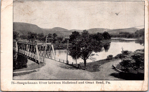 PA, HALLSTEAD or GREAT BEND - Susquehanna River bridge - w03411