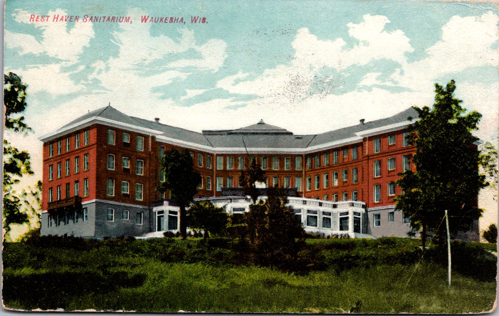 WI, Waukesha - Rest Haven Sanitarium - 1912 postcard - w03747