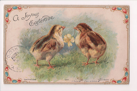 Easter - Chicks with single flower - Nister 670 - w03790