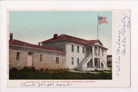 CA, MONTEREY - Colton Hall, 1st Capitol of CA postcard - w03862