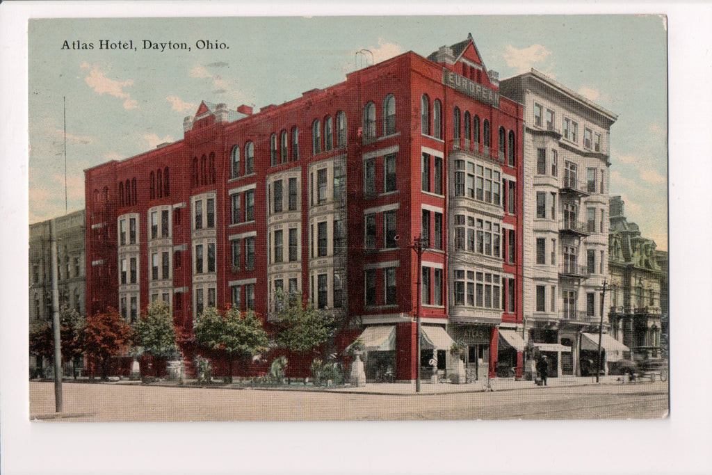 OH, Dayton - ATLAS HOTEL - @1912 vintage postcard - w03890