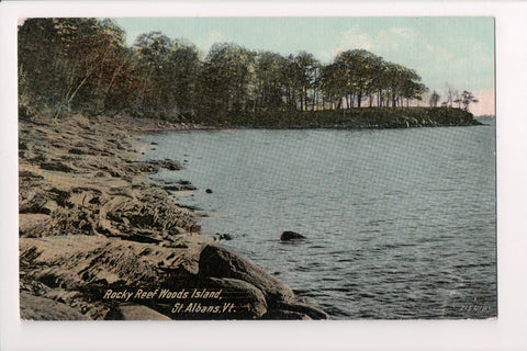 VT, St Albans - Woods Island, Rocky Reef - vintage postcard - w03992