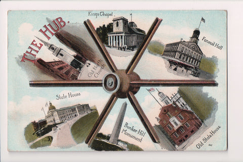 MA, Boston - multi view postcard - w04301