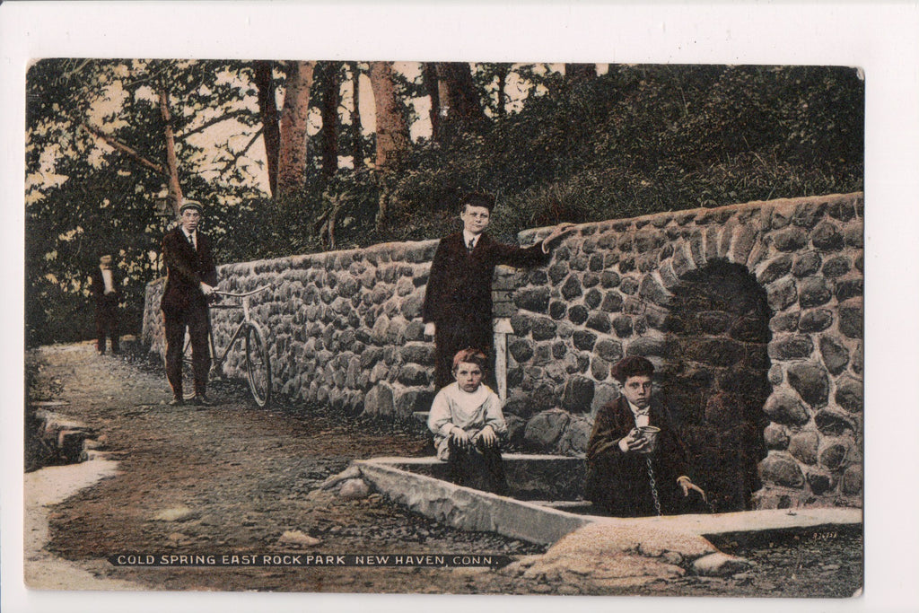 CT, New Haven- East Rock Park, Cold Spring, kids, bike - w04688