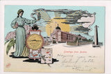 MA, Boston - Greetings from - Bostonia Seal etc postcard - w04776