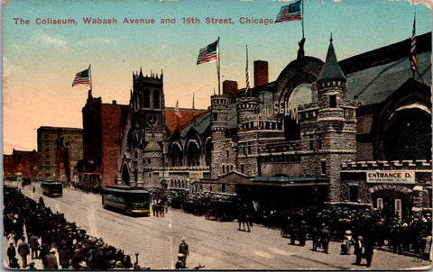 IL, Chicago - Wabash Ave and 16th, Coliseum - 1914 postcard - w04902
