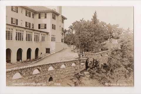 OR - Columbia Gorge Hotel closeup - Cross and Dimmitt RPPC - w04948