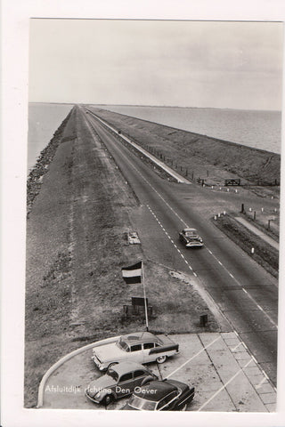 Foreign postcard - AFSLUITDIJK richting Den Oever RPPC - VW Bug plus - w05036