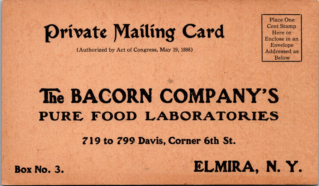 NY, ELMIRA - Bacorn Co, Time Clock Card - agents report - w05103