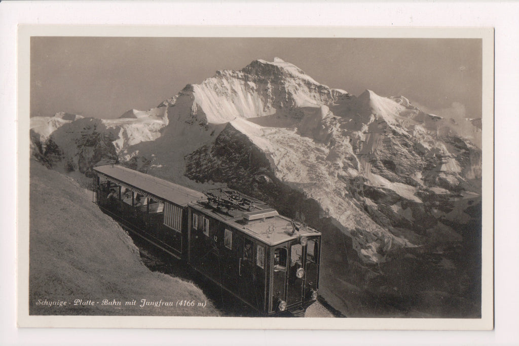 Train - Railroad - Schynige - Platte - Bahn mit Jungfrau - RPPC - w05162