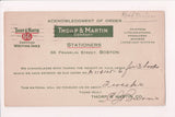 MA, BOSTON - Thorp and Martin Stationers acknowledgment - w05231