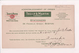 MA, Boston - Thorp and Martin Stationers acknowledgment - w05231