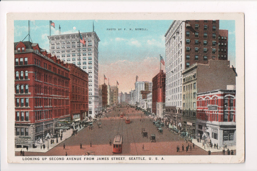 WA, Seattle - Second Avenue from James St - ca 1923 postcard - 800165