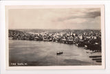 WA, SEATTLE - BEV of City from above water - RPPC - B06065