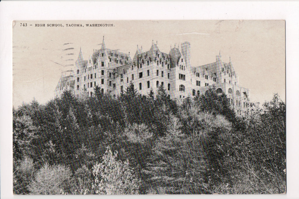 WA, Tacoma - High School - @1909 postcard - E10433