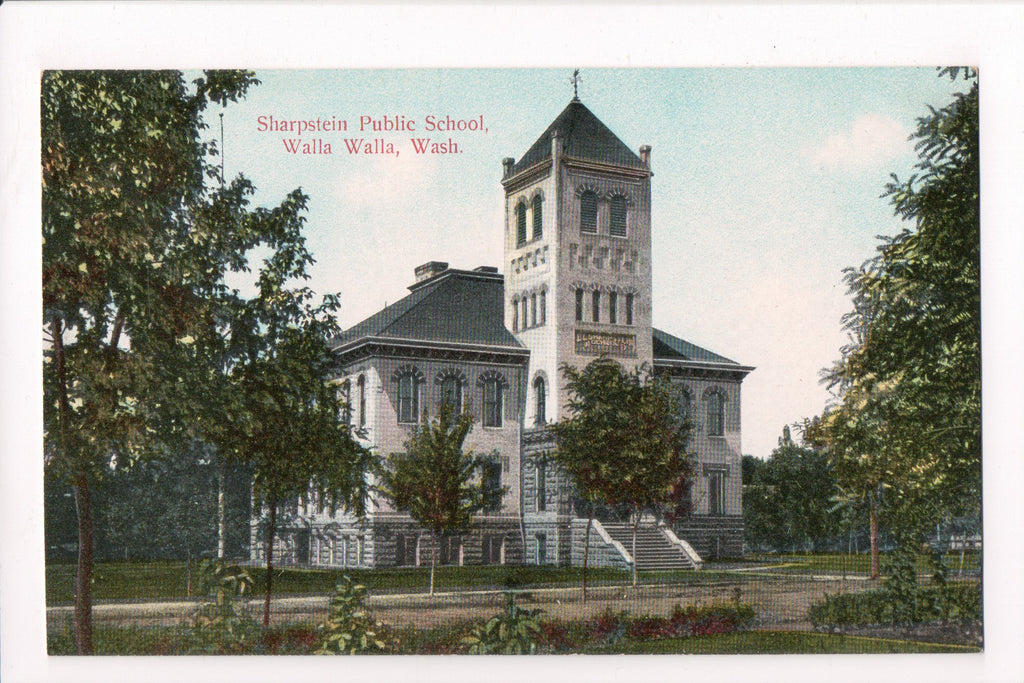 WA, Walla Walla - Sharpstein Public School postcard - F09102