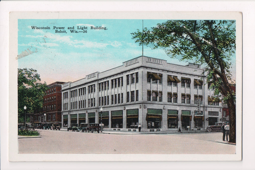 WI, Beloit - Wisconsin Power and Light Building postcard - D08247