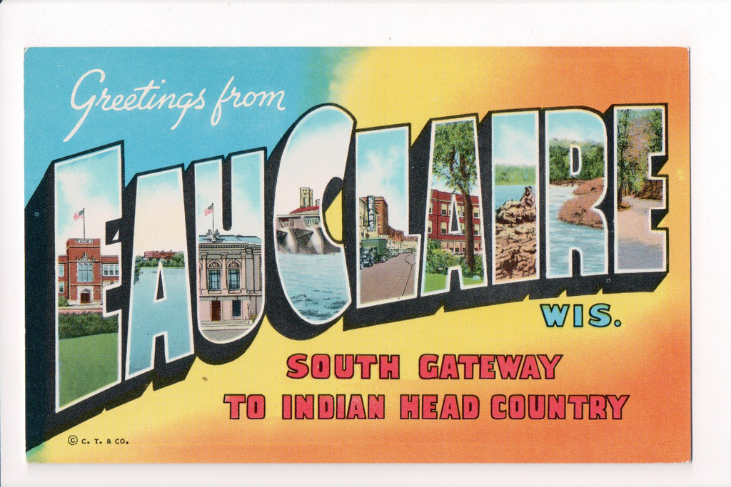 WI, Eau Claire - Greetings from, Large Letter postcard - B08264