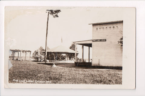 WI, FIFIELD - Pike Lake Lodge, dog, pavilion, arbor RPPC - D04316