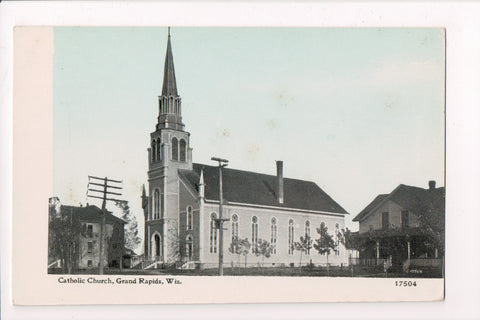 WI, Grand Rapids - Catholic Church, C U Williams postcard - A12499