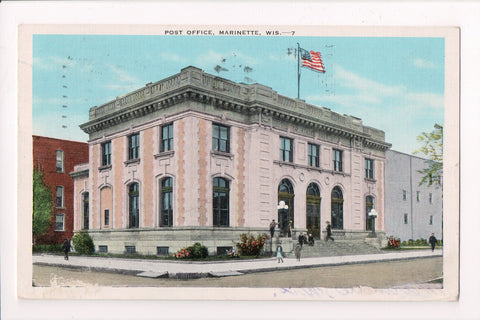 WI, Marinette - Post Office or PO postcard @1946 - w01990