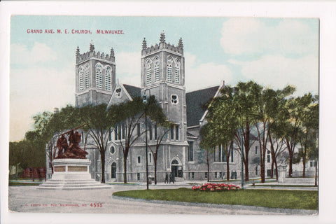 WI, Milwaukee - M E Church, Grand Ave postcard - J03246