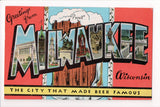 WI,MILWAUKEE - Greetings from, Large Letter postcard - SL2363